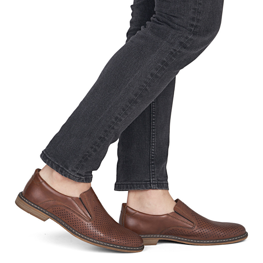 detail Pánské mokasíny RIEKER 13469-24 hnědá S6