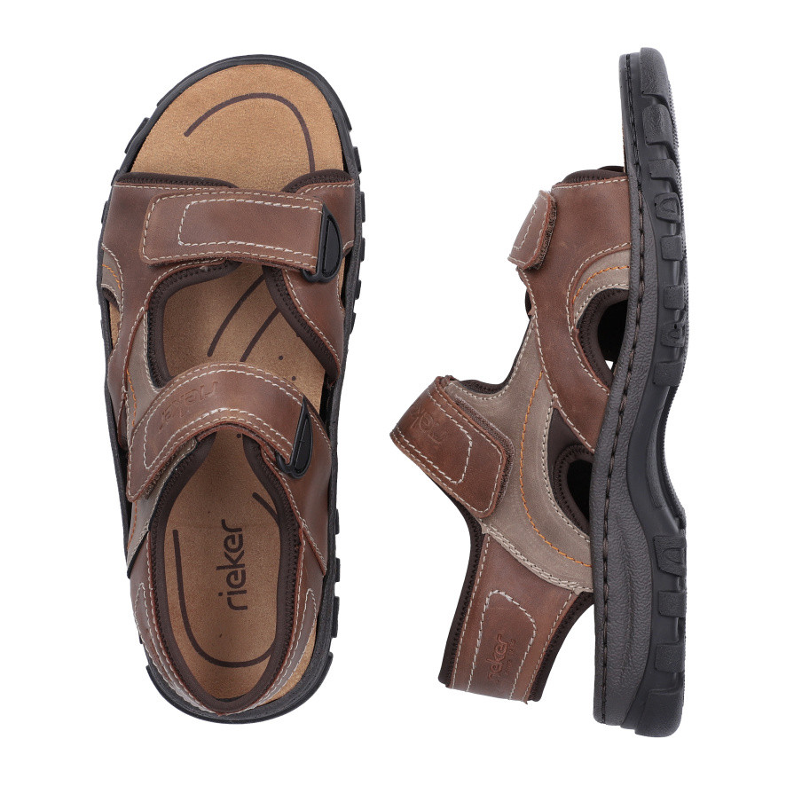 detail Pánské sandály RIEKER 25053-22 hnědá S6
