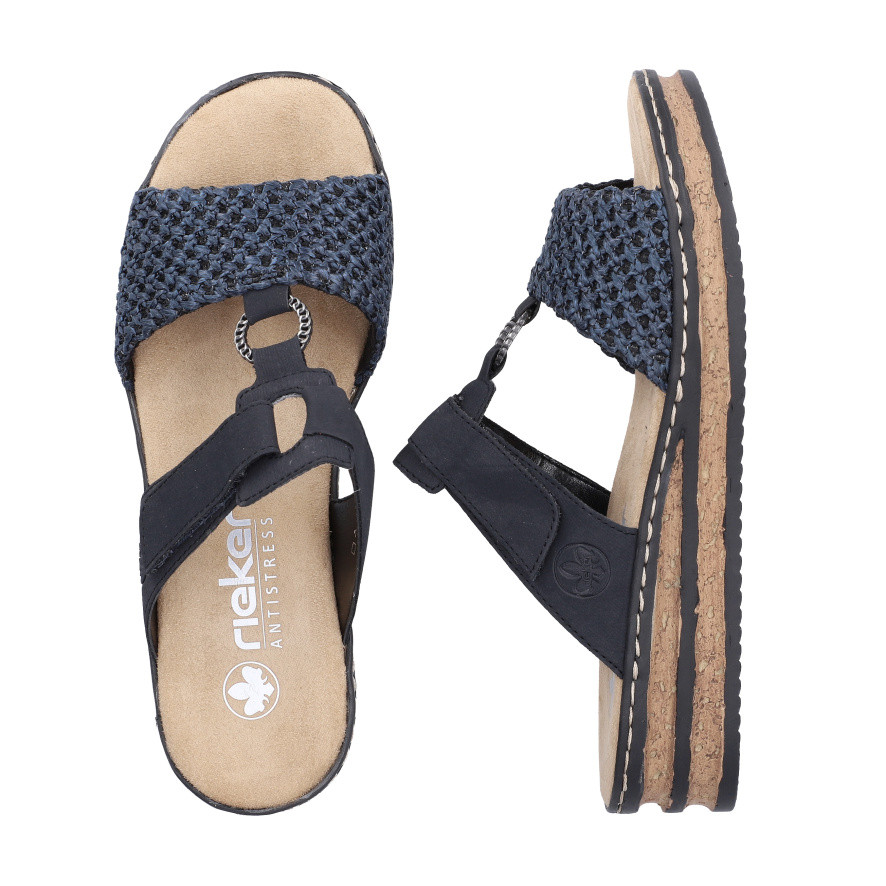 detail Dámské nazouváky RIEKER 62943-14 modrá S6