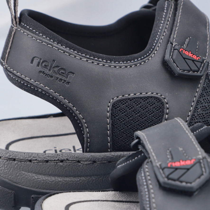 detail Pánské sandály RIEKER 25055-00 černá S6