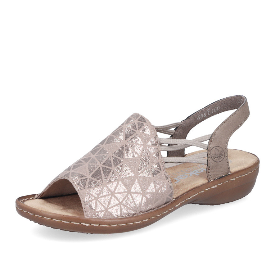 detail Dámské sandály RIEKER 608D1-60 béžová S6