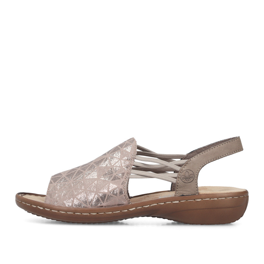 detail Dámské sandály RIEKER 608D1-60 béžová S6