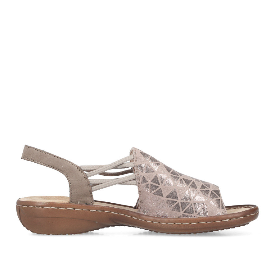 detail Dámské sandály RIEKER 608D1-60 béžová S6