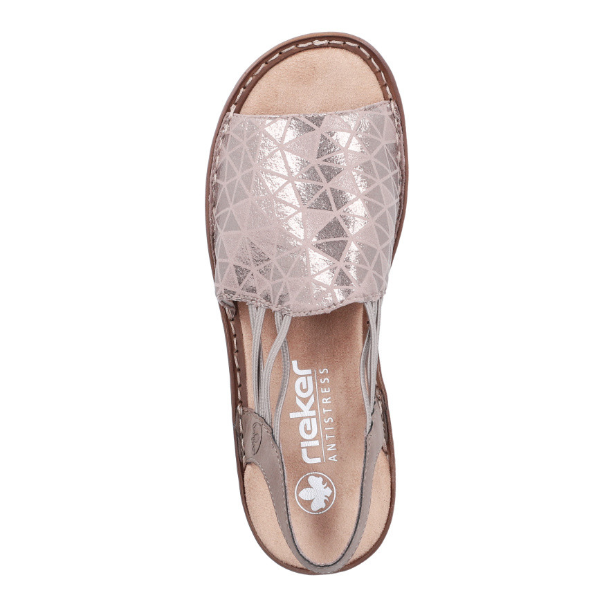detail Dámské sandály RIEKER 608D1-60 béžová S6
