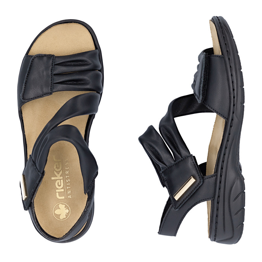 detail Dámské sandály RIEKER 64562-00 černá S6