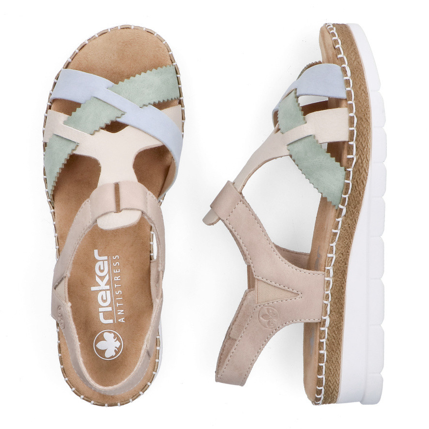 detail Dámské sandály RIEKER V1269-90 béžová S6