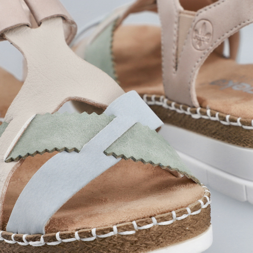 detail Dámské sandály RIEKER V1269-90 béžová S6