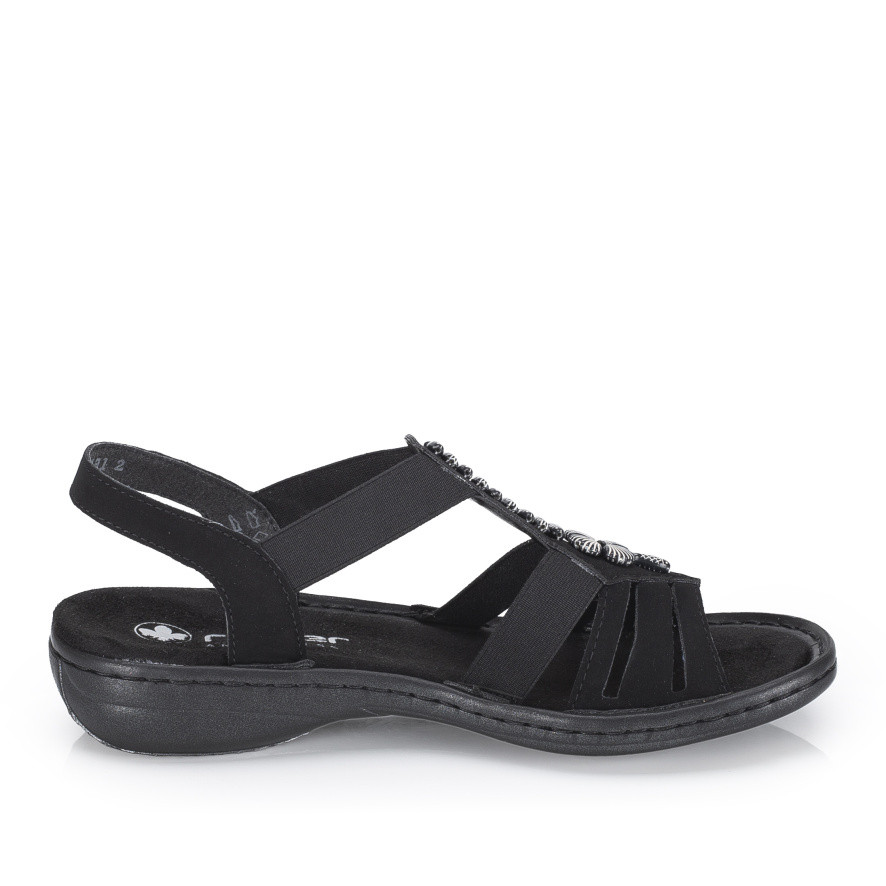 detail Dámské sandály RIEKER 60806-00 černá S6