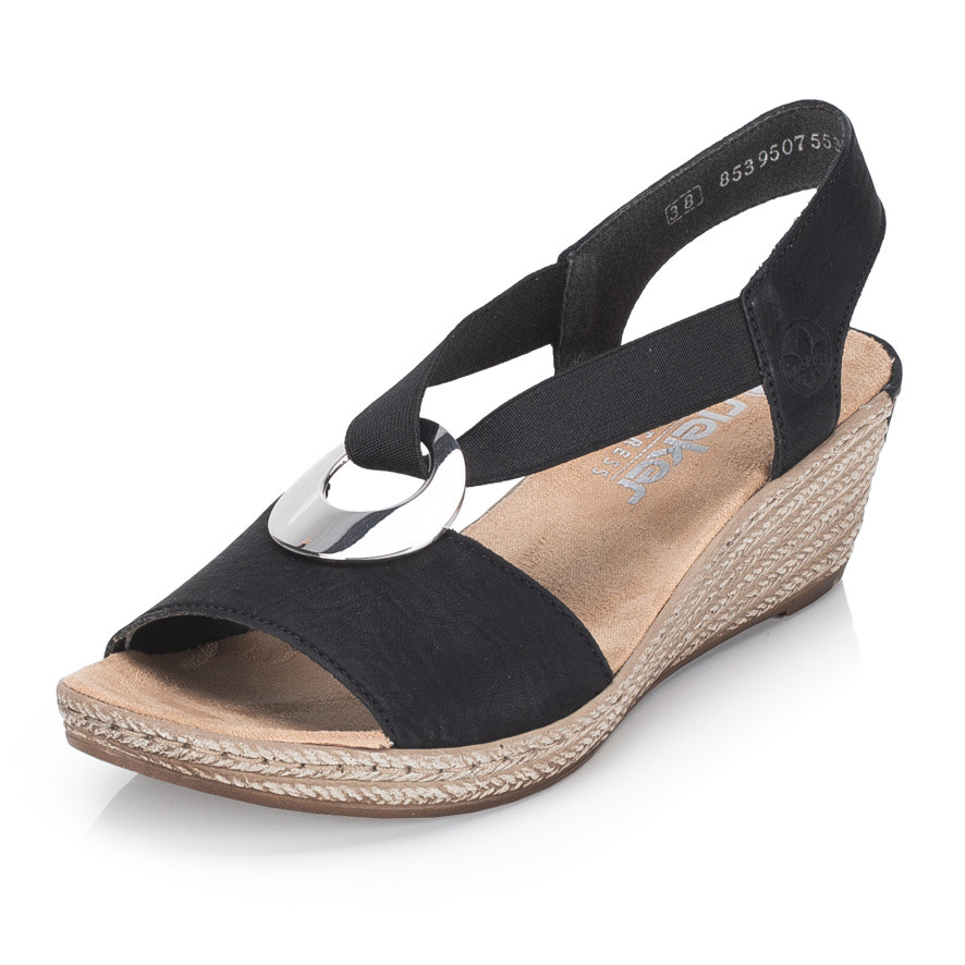 detail Dámské sandály RIEKER 624H6-00 černá S6