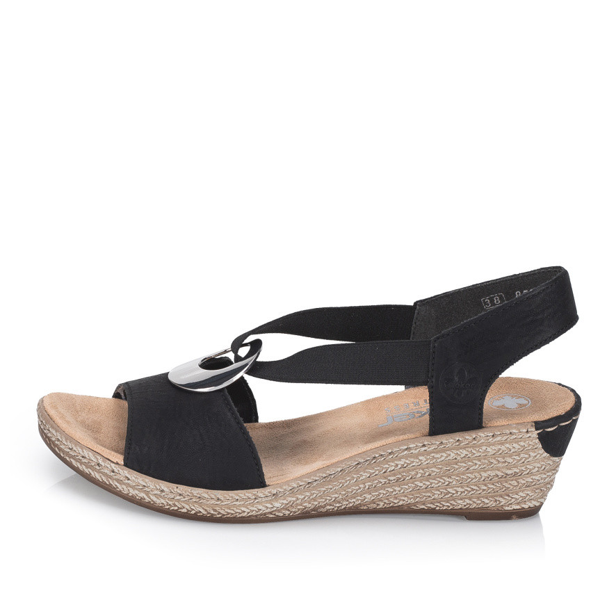 detail Dámské sandály RIEKER 624H6-00 černá S6