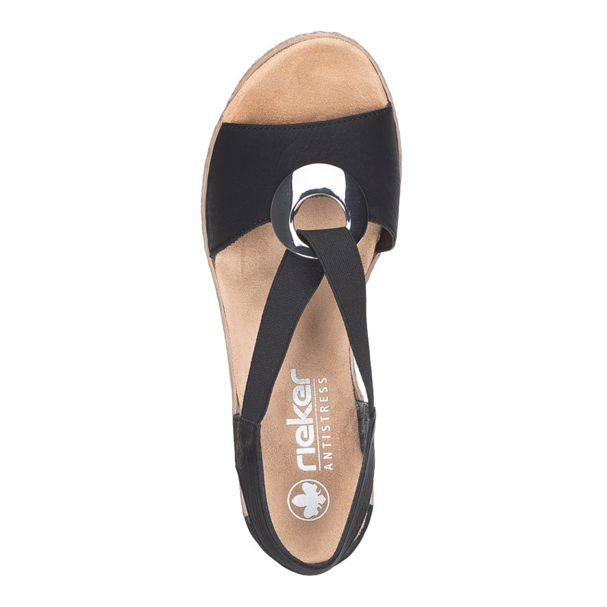 detail Dámské sandály RIEKER 624H6-00 černá S6