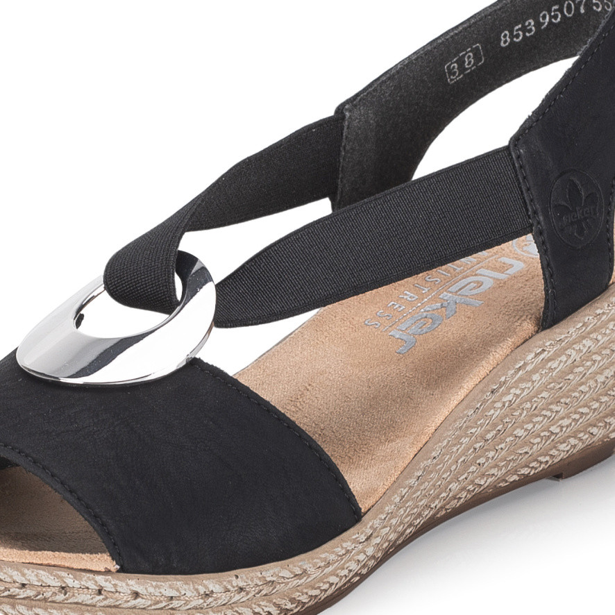 detail Dámské sandály RIEKER 624H6-00 černá S6