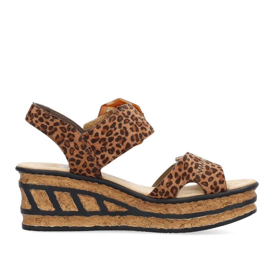 detail Dámské sandály RIEKER 68176-90 hnědá S4