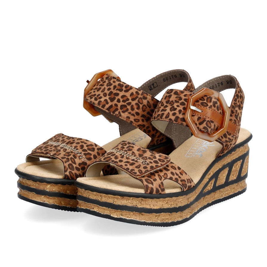 detail Dámské sandály RIEKER 68176-90 hnědá S4