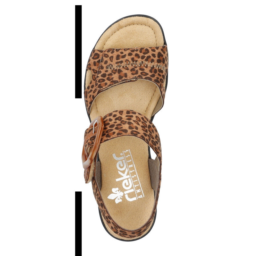 detail Dámské sandály RIEKER 68176-90 hnědá S4