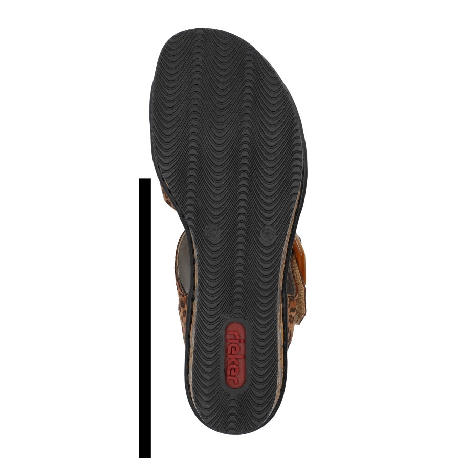 detail Dámské sandály RIEKER 68176-90 hnědá S4