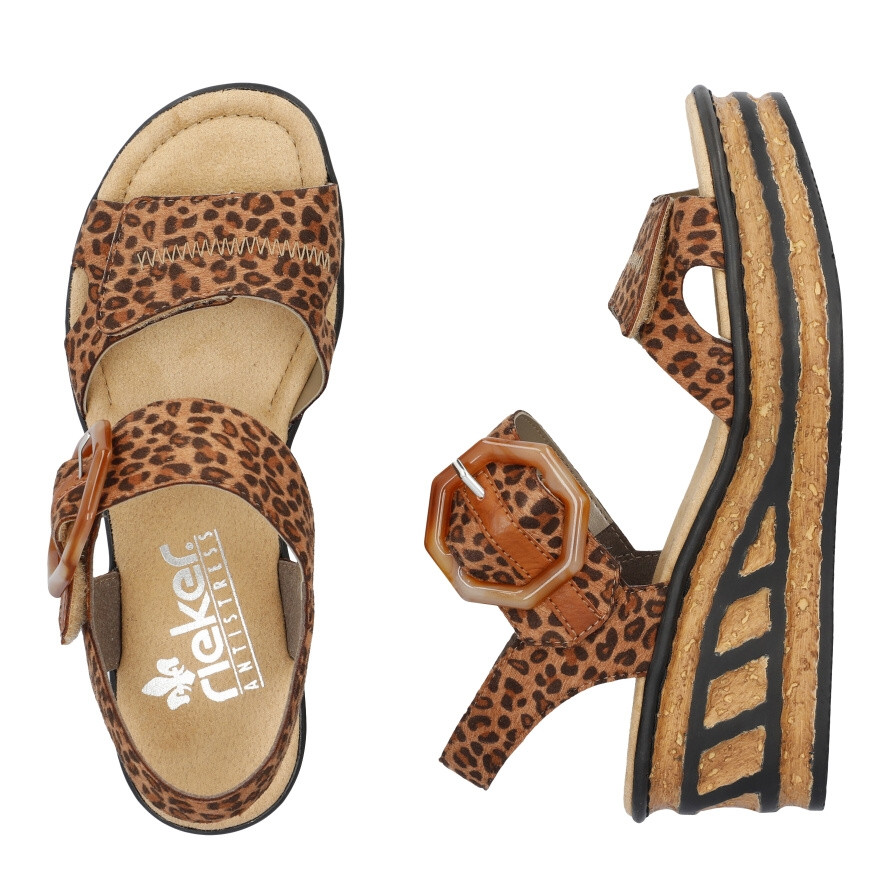 detail Dámské sandály RIEKER 68176-90 hnědá S4