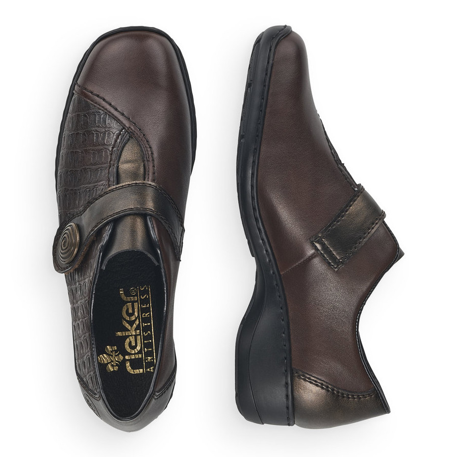 detail Dámské polobotky RIEKER RIE-10101505-W1 hnědá