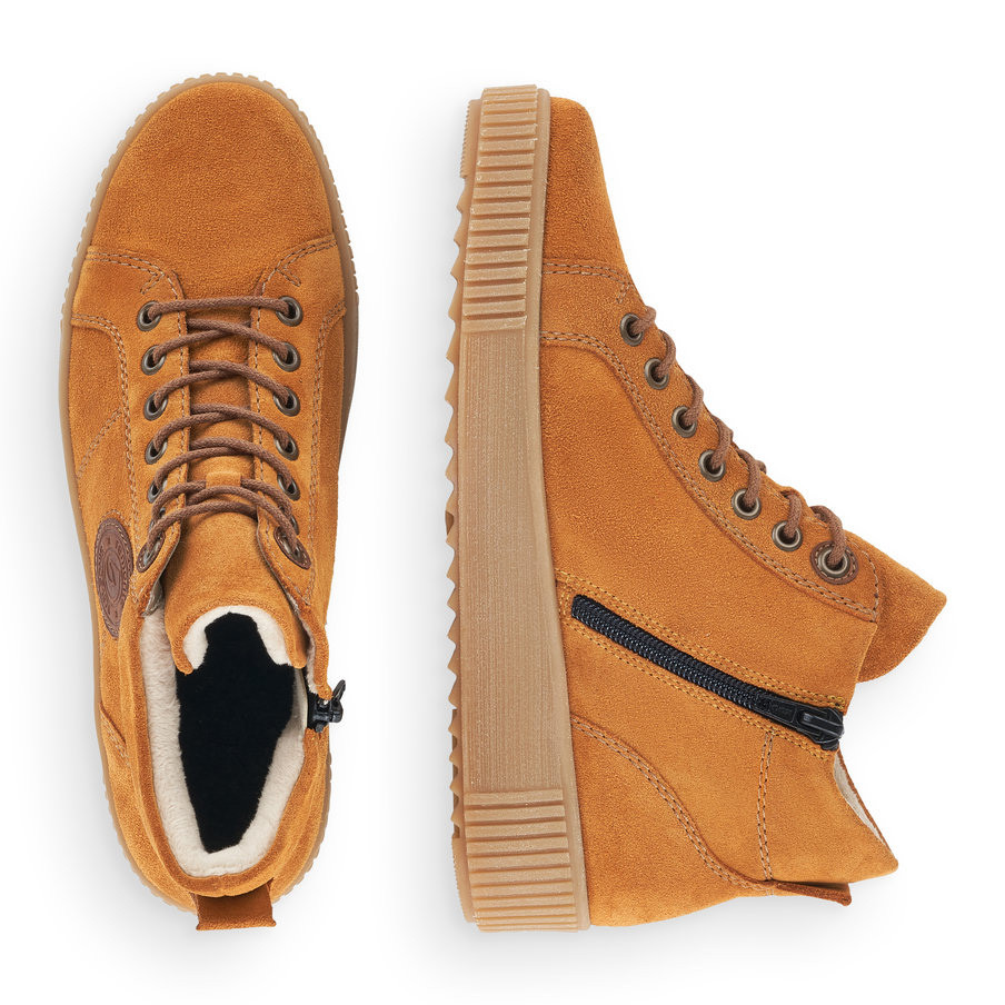 detail Dámská kotníková obuv REMONTE R7992-68 žlutá W0