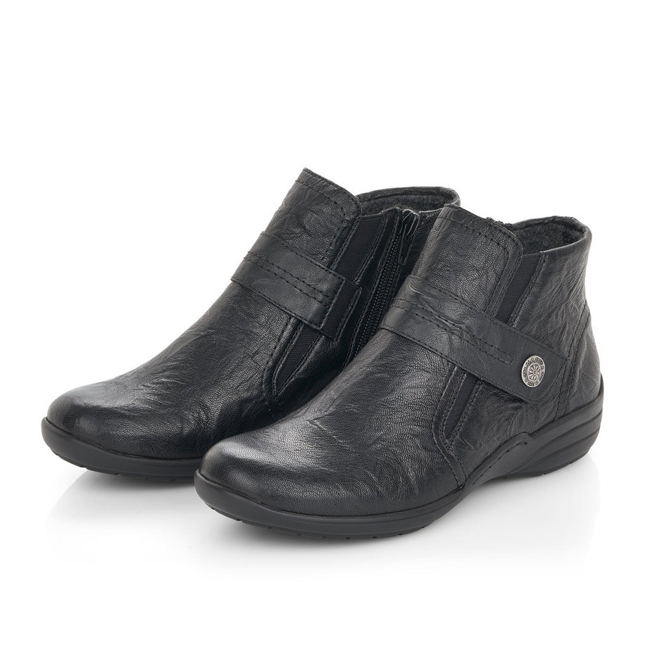 detail Dámská kotníková obuv REMONTE R7672-01 černá W0