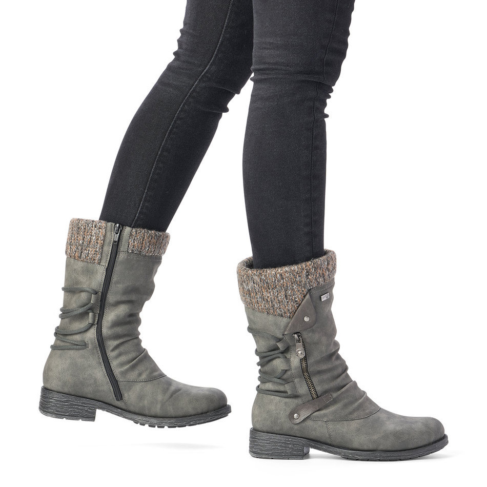 detail Dámské kozačky REMONTE RIE-1036817-W0 šedá