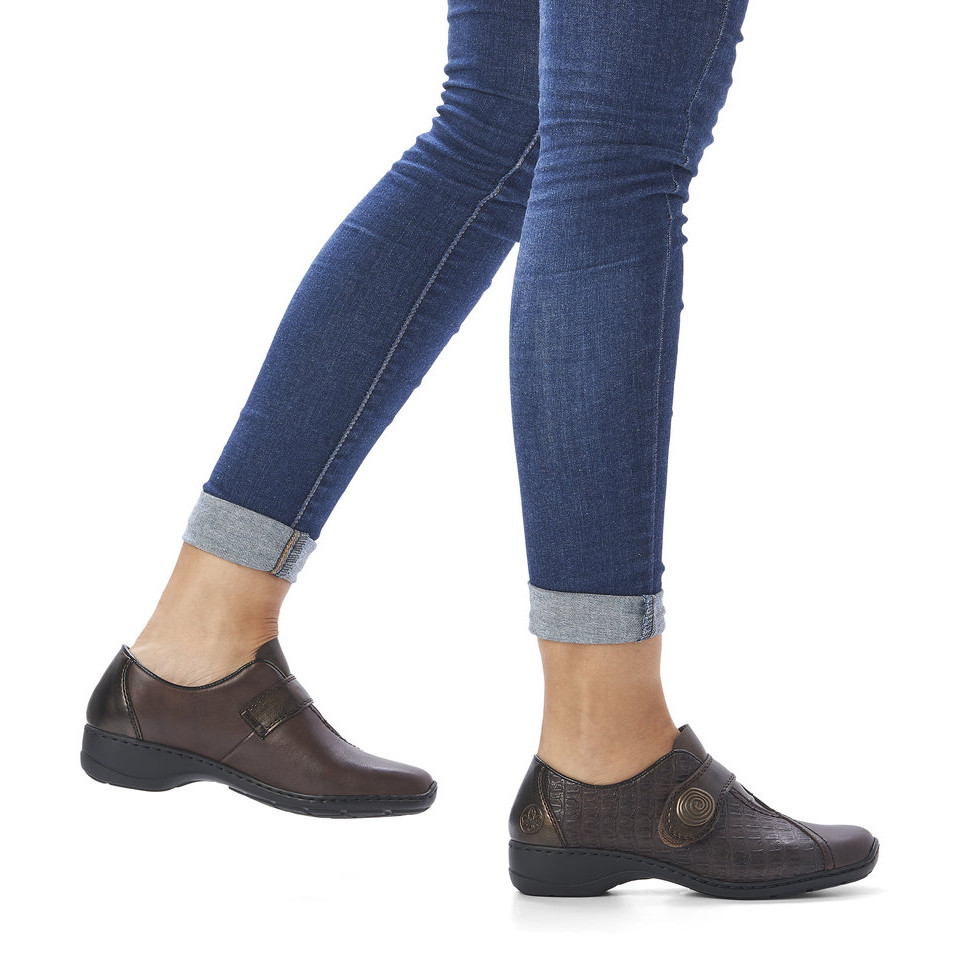 detail Dámské polobotky RIEKER RIE-10101505-W1 hnědá