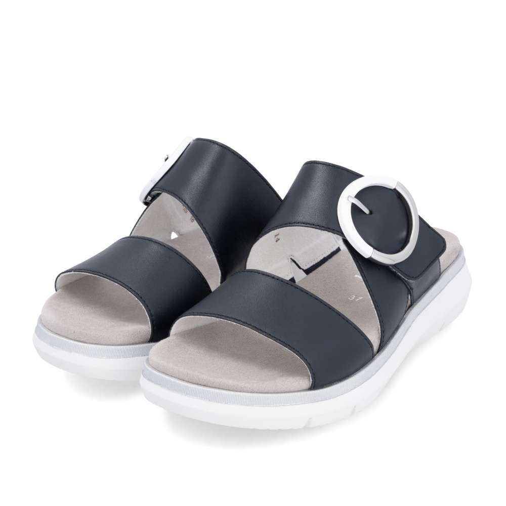 Remonte D2k51 – Ciabatte Donna In Vera Pelle, Collezione Primavera/Estate, Colore Blu
